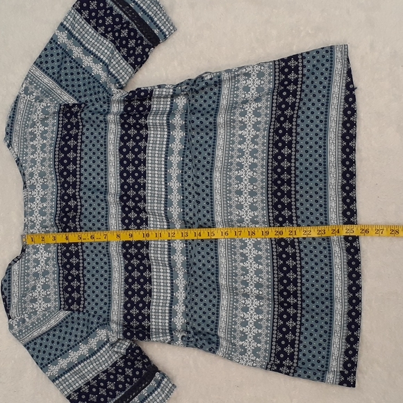 Oh! Mamma Womens Maternity Blue and White Patterned Blouse Size Large. - Picture 9 of 10